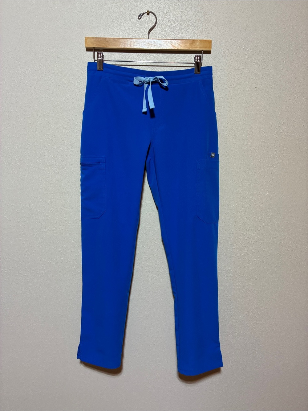 FIGS Technical Collection Women Petite XS Royal Blue Mid Rise Yola Scrub Pants